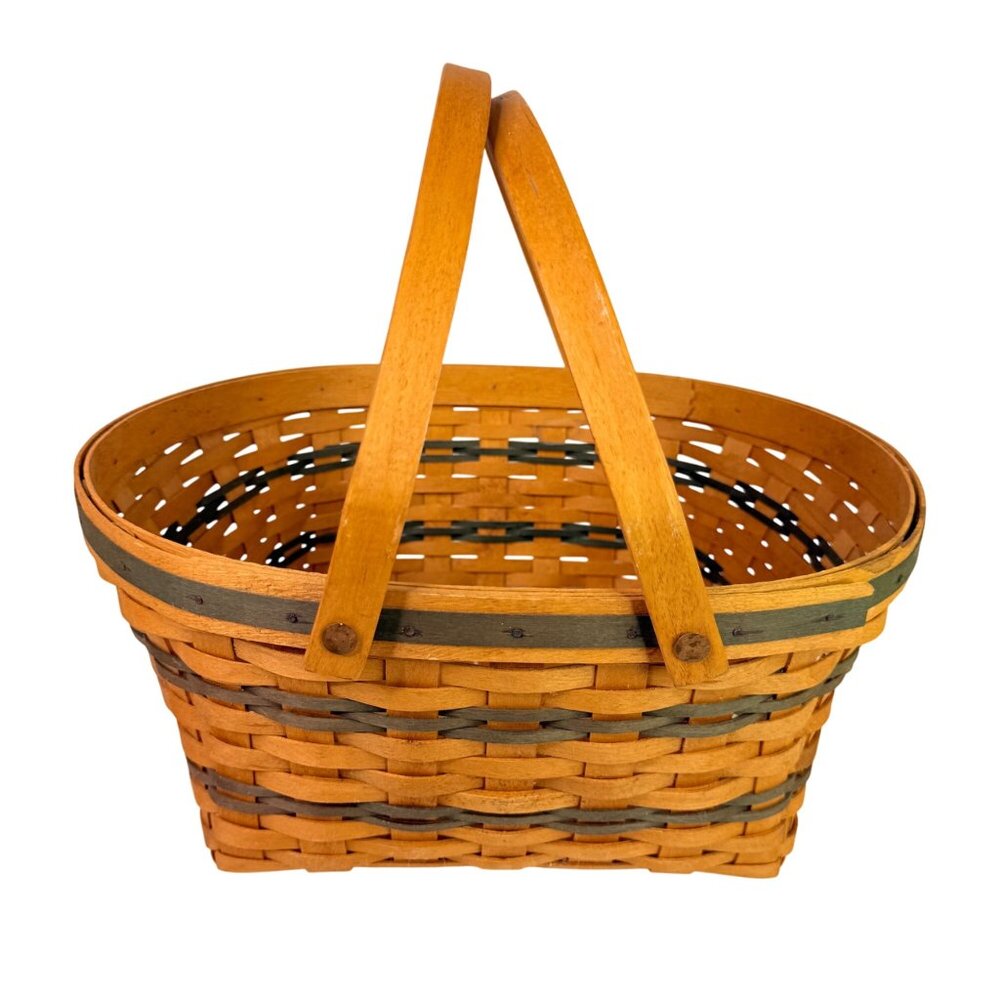 1996 Longaberger community Basket Traditions Collection Woven Basket Dual Handle - Picture 6 of 8